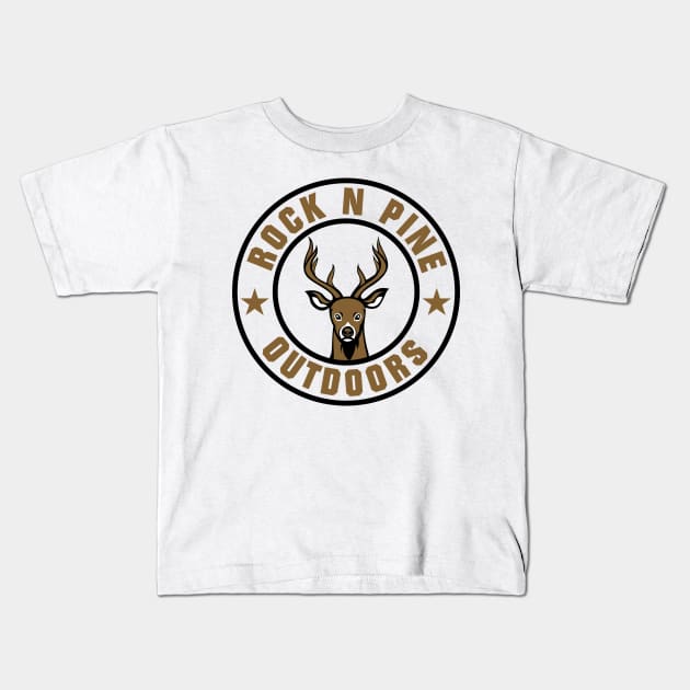 Deer RockNPine Design Kids T-Shirt by WildOutdoors